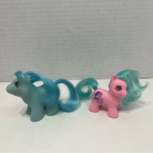 VINTAGE MY LITTLE PONY newborn twin noodles and little tabby newborn pony
